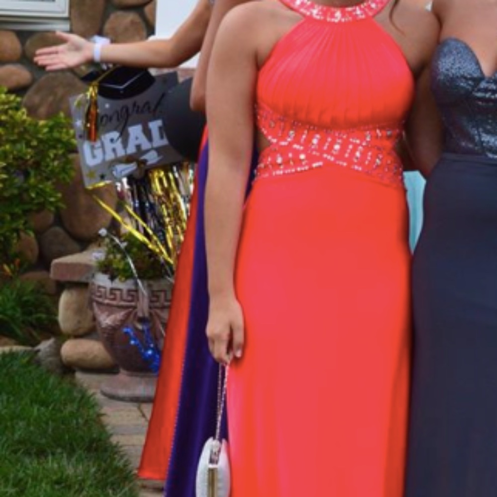 Watermelon Morgan and Co Prom Dress